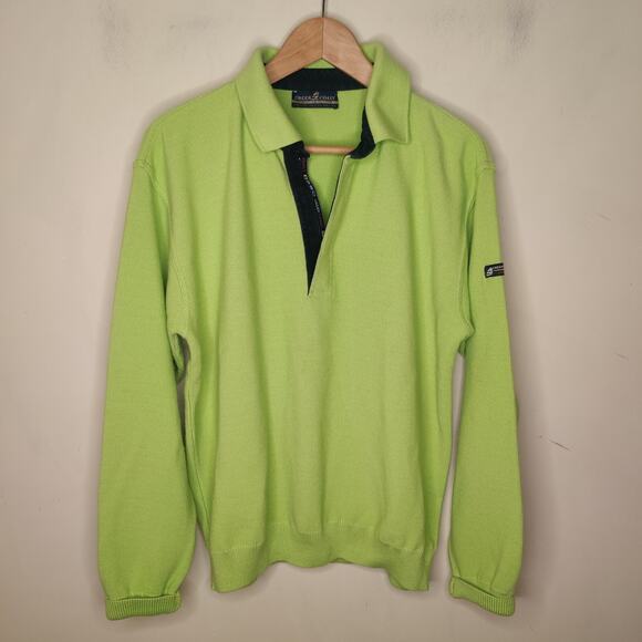 Green Coast Yachting Outfits Sweater Water Repellant Wool Size 52 Luxury Italy - Picture 1 of 14
